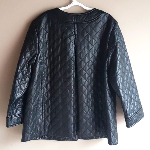 VINCE Leather Quilted Jacket Size 6 - Picture 4 of 8